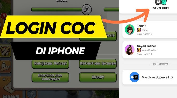 Cara Memasukan Akun COC ke iPhone