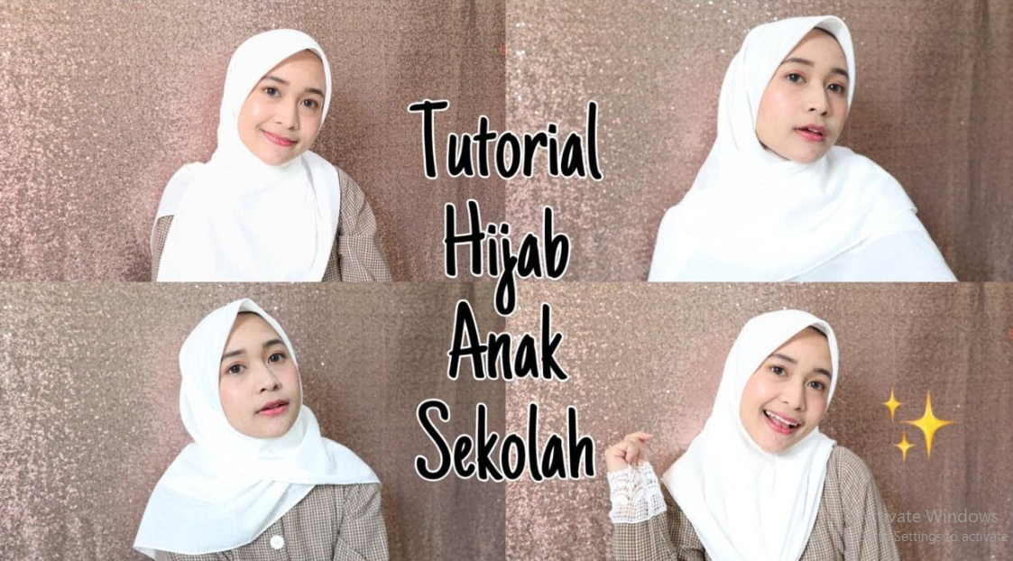 Tutorial Hijab Segi Empat untuk Sekolah SMP