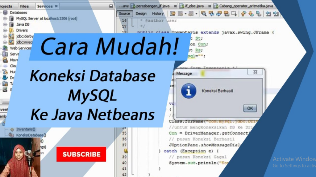 Cara Mengkoneksikan Database pada Program Java menggunakan NetBeans